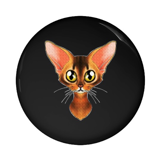 Cat Lover I Cat Face I Abyssinian Cat Pin Buttons