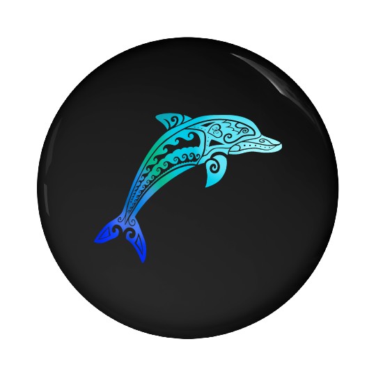 Jumping Dolphin Tribal Pin Buttons