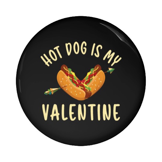 Hot Dog Adult Heart Valentines Day Pin Buttons