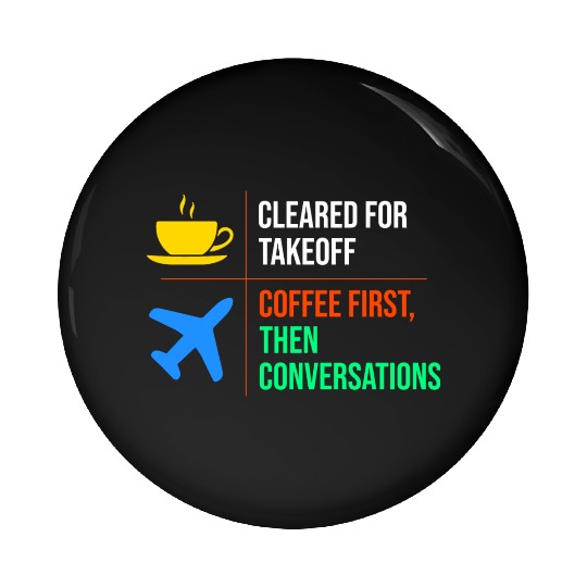 Air Traffic Controller Coffee ATC Aviation Humor Pin Buttons