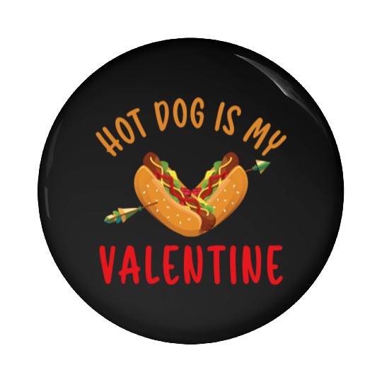 Hot Dog Adult Heart Valentines Day Pin Buttons