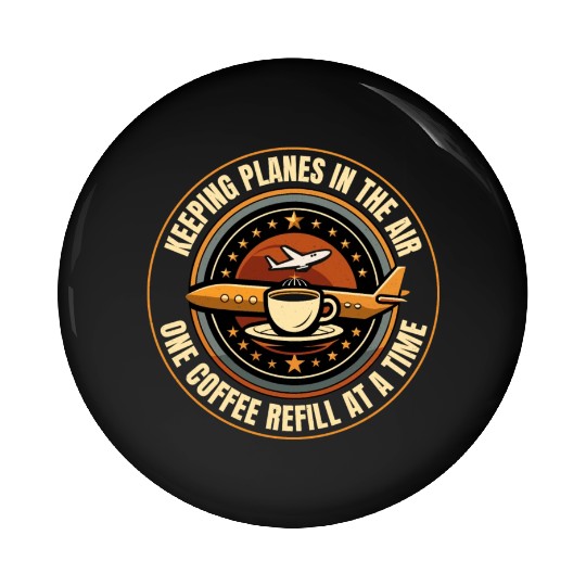 Air Traffic Controller Coffee ATC Aviation Humor Pin Buttons