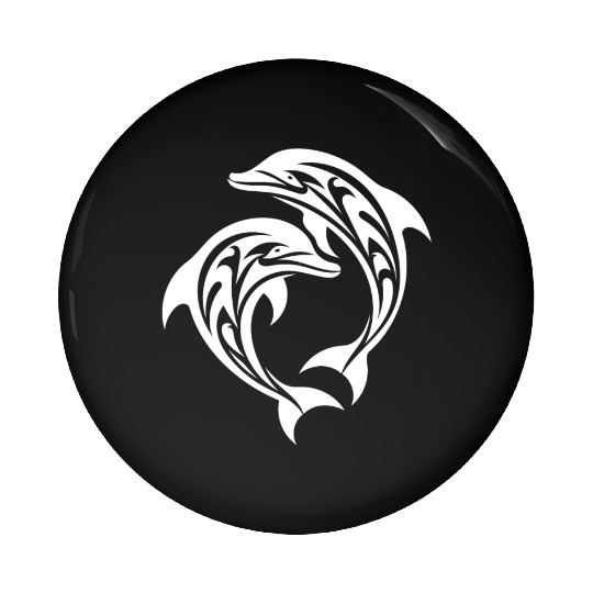 T Tattoo Dolphins Leaping Porpoises Pin Buttons