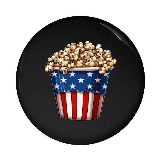 4th Of July. popcorn Pin Buttons