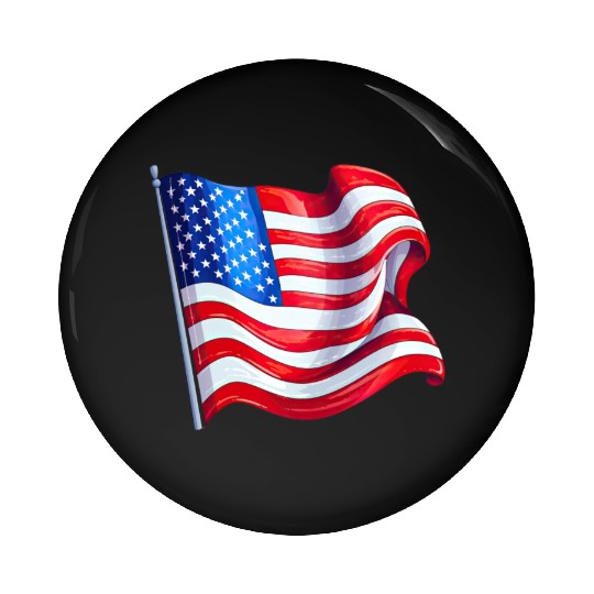 4th Of July. flag Pin Buttons