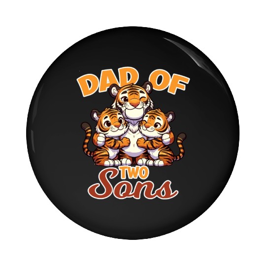Strong Tiger with Tiger Kid for a Dad Pin Buttons