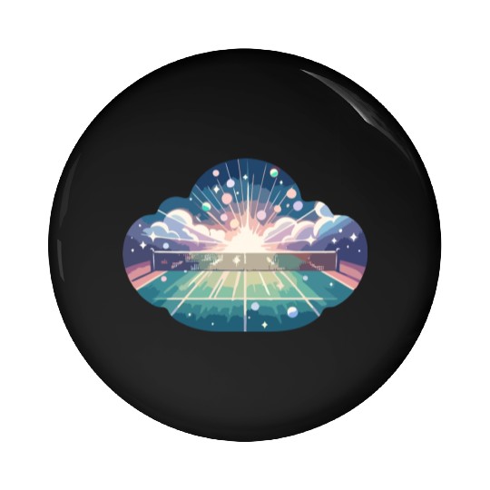 Tennis Court Sunrise Pin Buttons