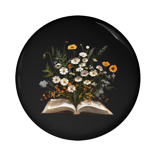 Book Lover Wildflowers Sleeve Pin Buttons