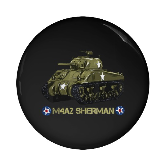 World War 2 American Tank M4A2 Sherman memorabilia Pin Buttons