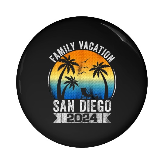 Family Vacation 2024 San Diego Summer Matching Pin Buttons
