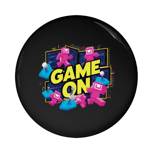 Retro Game On Design Pin Buttons