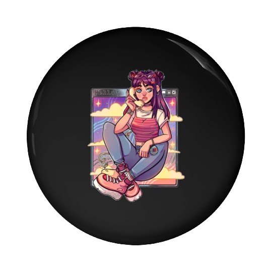 Hello 90's, retro vibes Pin Buttons