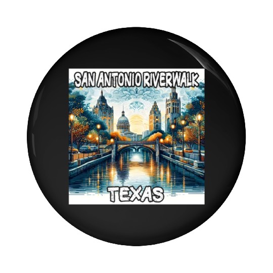 San Antonio Riverwalk Pin Buttons