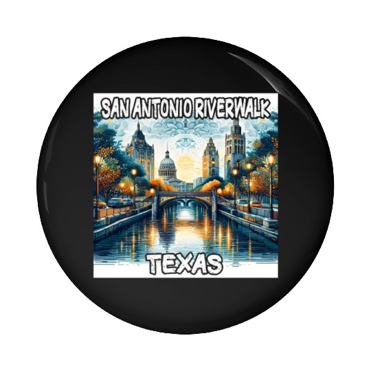San Antonio Riverwalk Pin Buttons