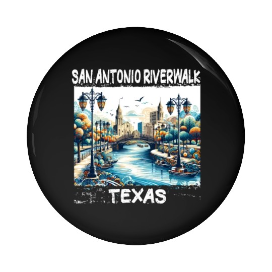 San Antonio Riverwalk Pin Buttons