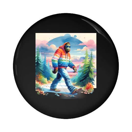 Bฺigfoot Wilderness Wanderer: Retro Ramble Pin Buttons