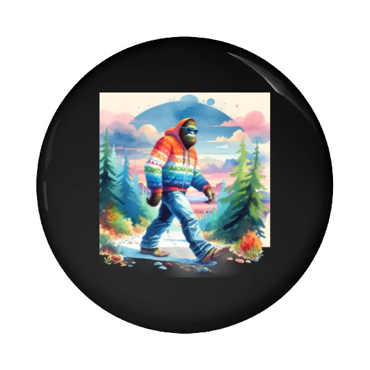 Bฺigfoot Wilderness Wanderer: Retro Ramble Pin Buttons