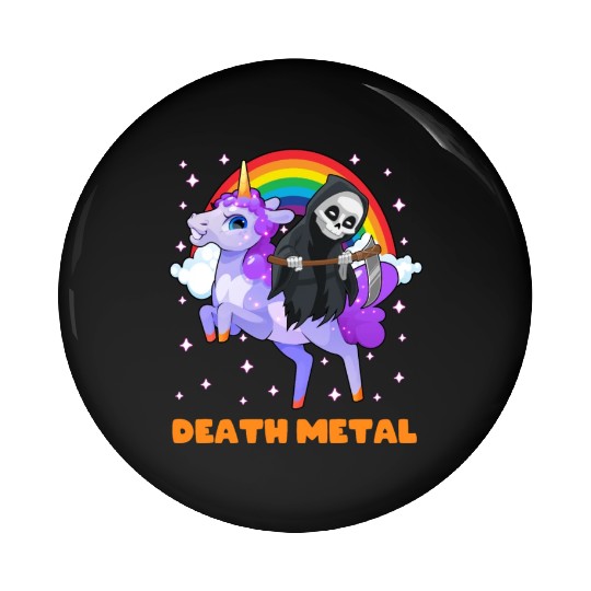 Goth Rock Satan Unicorn Festivals Death Metal Pin Buttons