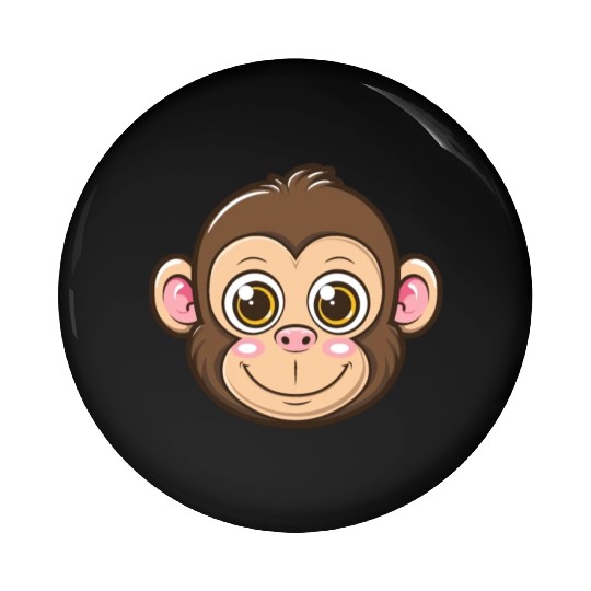 Adorable Monkey Face With Big Eyes Pin Buttons