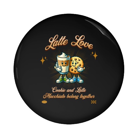 Latte Love Pin Buttons