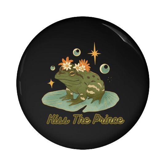 Kiss the Prince Vintage Frog Pin Buttons