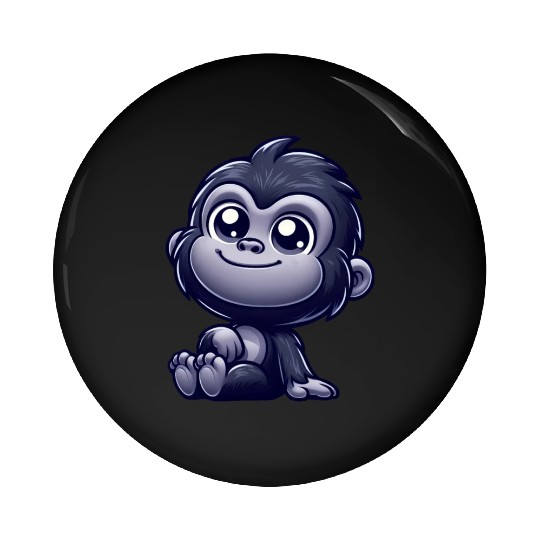 Cute monkey chimpanzee gorilla peaceful happy Pin Buttons
