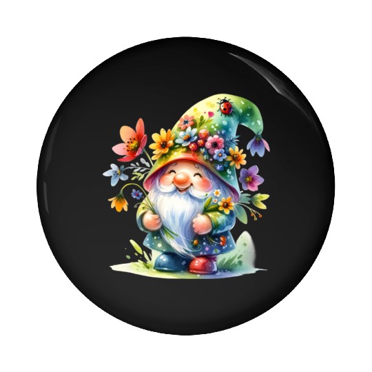 Cute Gnomes Clipart - Adorable Garden Gnome Pin Buttons