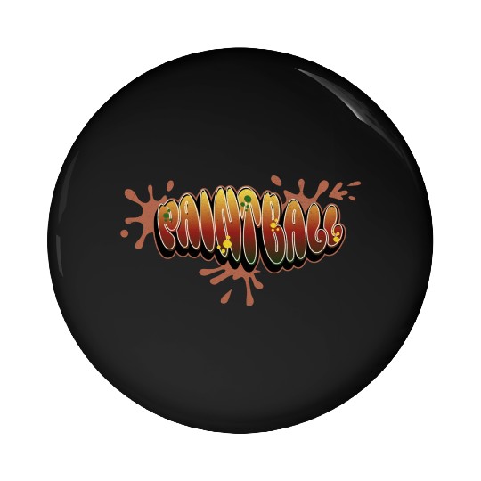 Paintball Graffiti Bubble Style red and yellow Pin Buttons