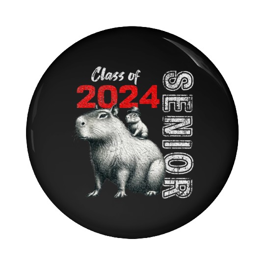 Fun Trendy Unique Capybara Graduation Pin Buttons