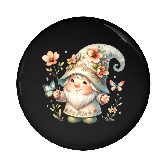 Cute Gnomes Clipart - Adorable Garden Gnome Pin Buttons