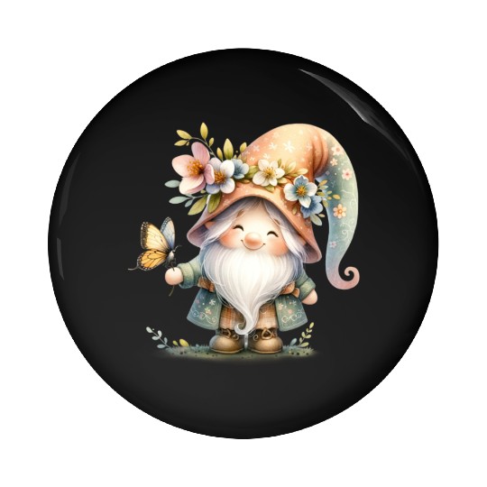 Cute Gnomes Clipart - Adorable Garden Gnome Pin Buttons