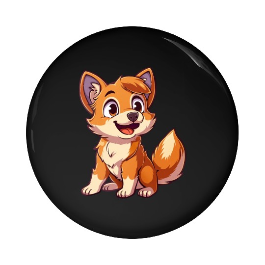 Adorable Smiling Fox Cub Enthusiast Pin Buttons