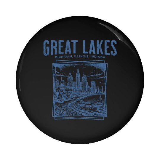 Great Lakes - Retro Pin Buttons