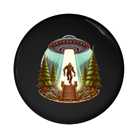 Bigfoot and the UFO Pin Buttons