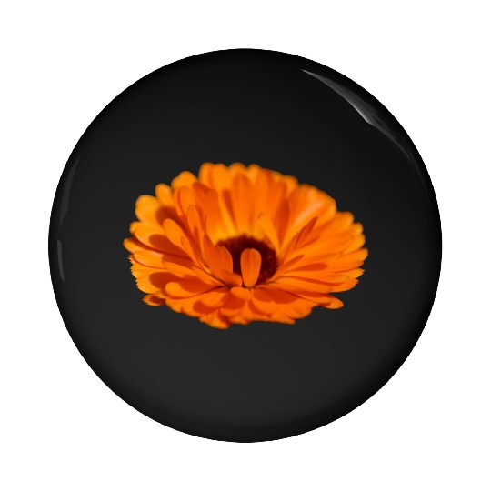 orange flower marigold Pin Buttons