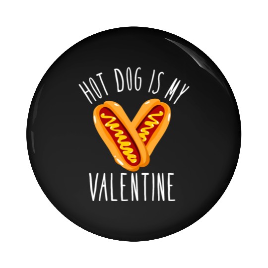 Hot Dog Adult Heart Valentines Day Pin Buttons