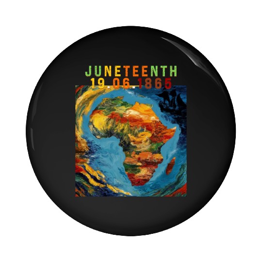 Juneteenth 1865 Africa Map Pin Buttons