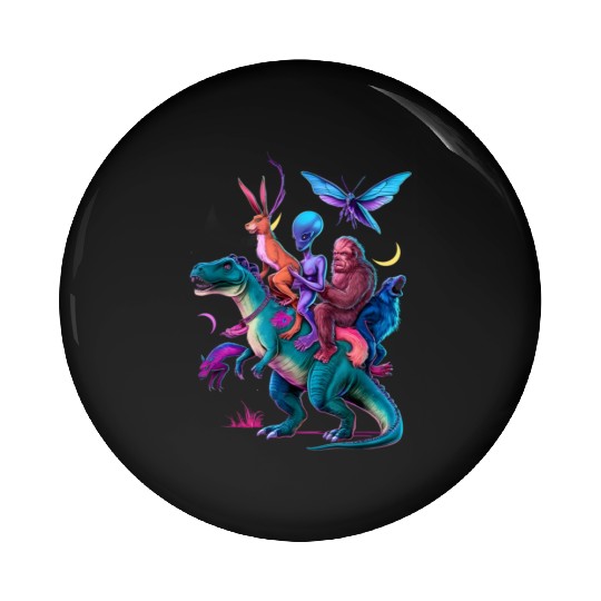 Cryptozoology Cryptid Bigfoot Jackalope Mothman Pin Buttons