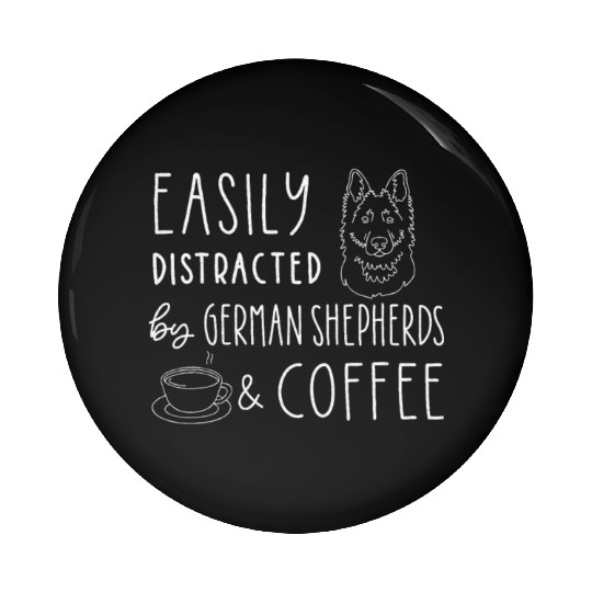 German Shepherd Dog, Coffee Lover Pin Buttons