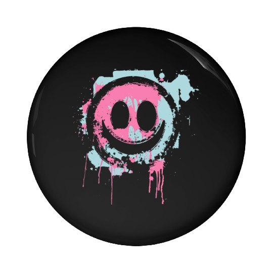 Graffiti Smiley Face - Urban Street Art Pin Buttons