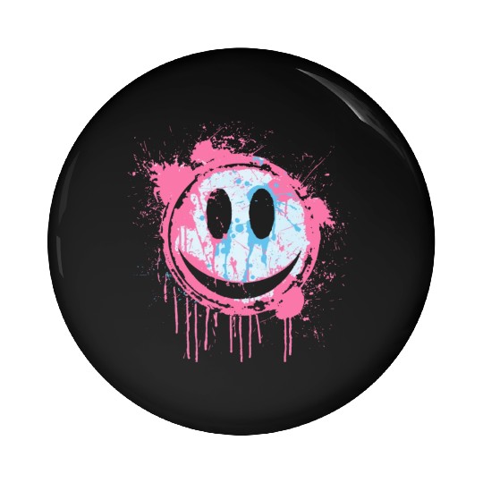 Graffiti Smiley Face - Urban Street Art Pin Buttons