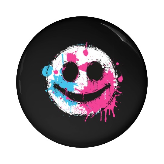 Graffiti Smiley Face - Urban Street Art Pin Buttons