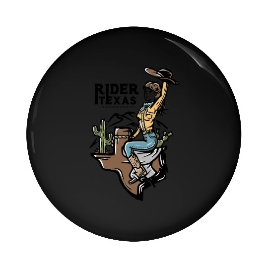 WILD WEST COW GIRL Pin Buttons