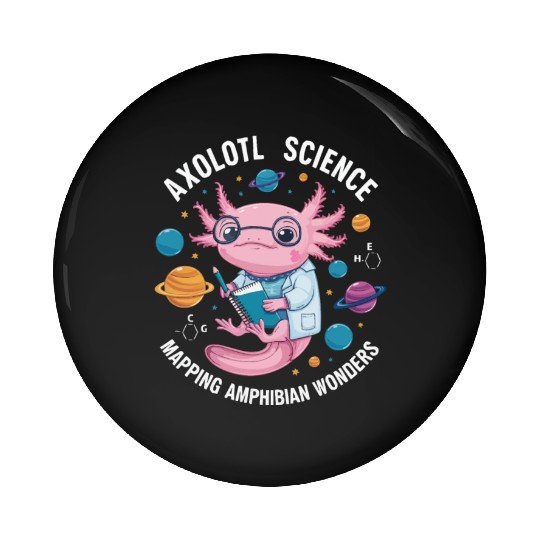 Axolotl Science Teacher Mexican Salamander Pin Buttons