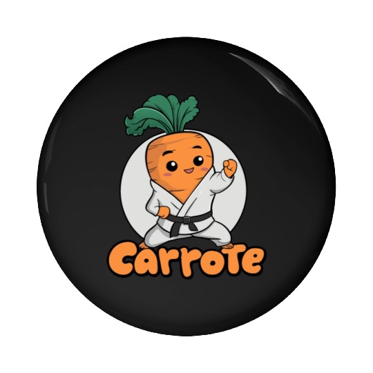 Cute Karate Carrot Design Pin Buttons