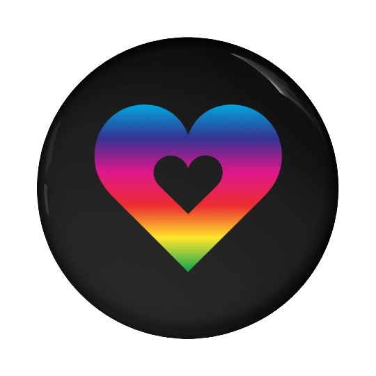 Rainbow Heart Homosexuality LGBT Love Pin Buttons