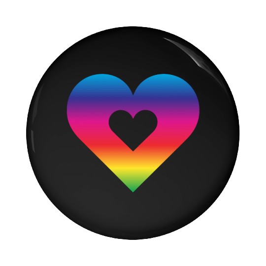 Rainbow Heart Homosexuality LGBT Love Pin Buttons