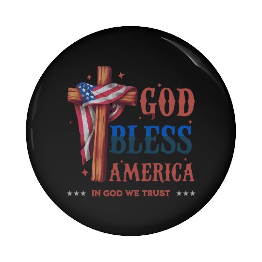 God Bless America Proud Retro US Flag 4th Of July Pin Buttons