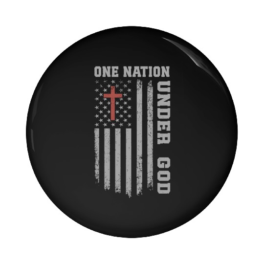 One Nation Under God US Flag Christian 4th of July Pin Buttons