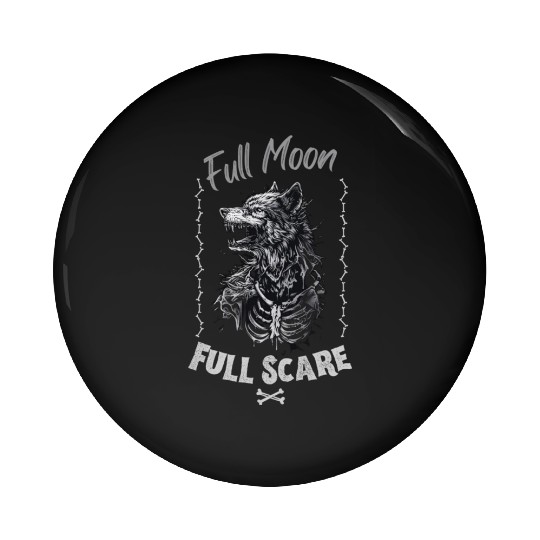Death Wolf Horror Theme - Intricate Bone Wolf Pin Buttons